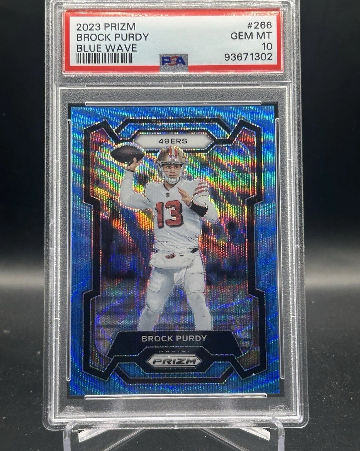 2023 Brock Purdy PSA 10 Blue Wave Prizm /199 San Francisco 49ERS Panini #266
