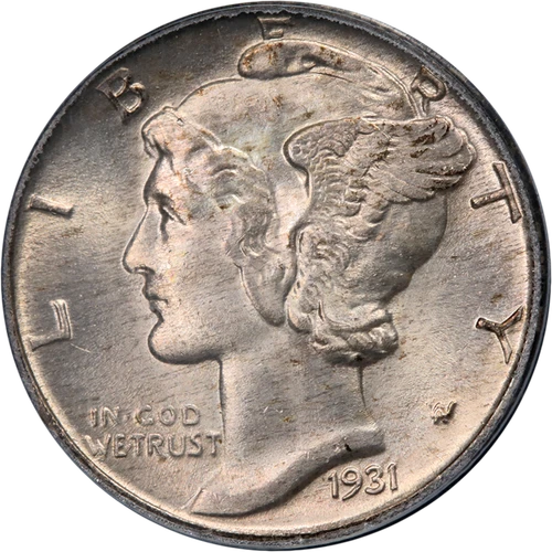 1931-P Mercury Dime CAC Sticker PCGS MS66 FB Strong Strike