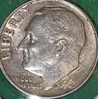 ##1963 P Roosevelt Dime 90% Silver **Free Shipping**