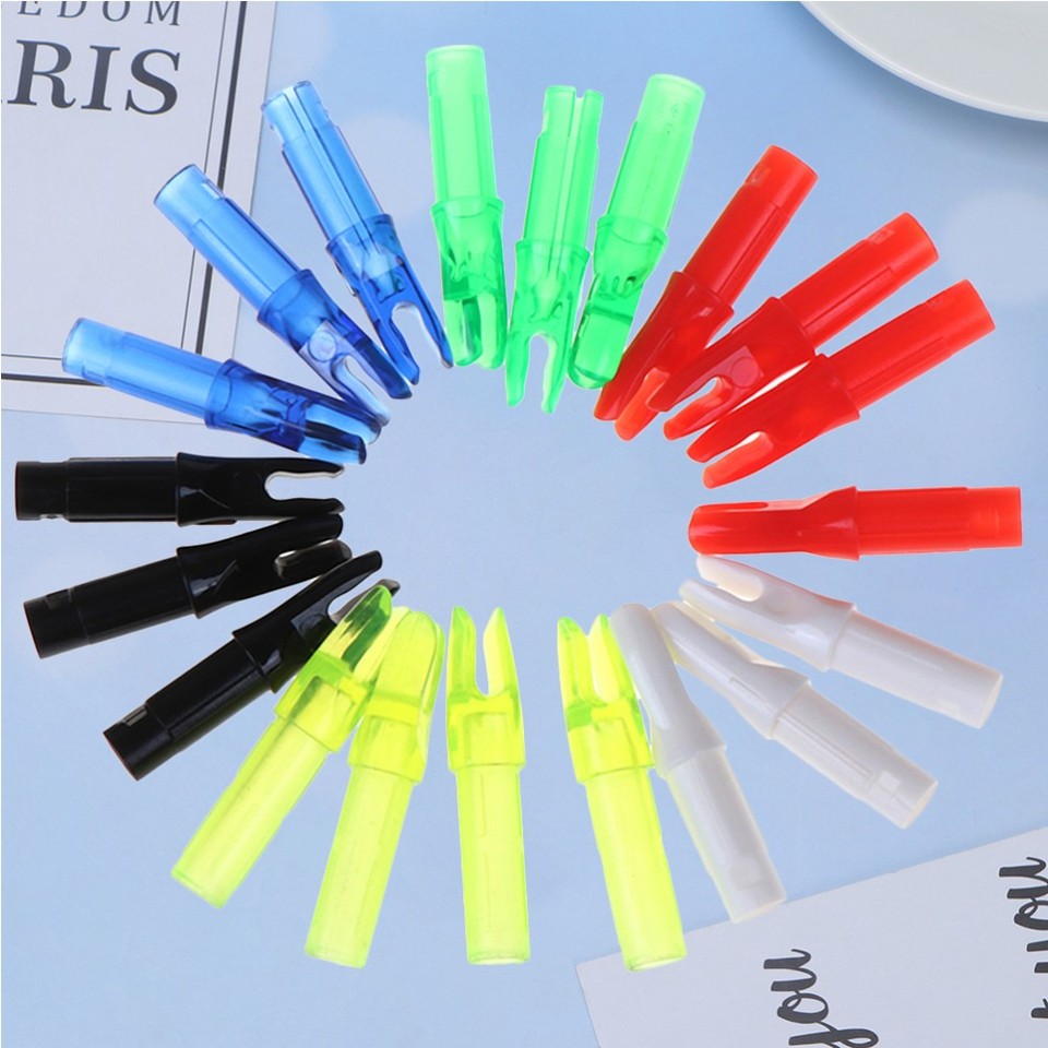 Lot De 12 Encoches De Flèches Tir à L'arc, 4,2 Mm, Insert Plastique, Vert Clair, Uxcell