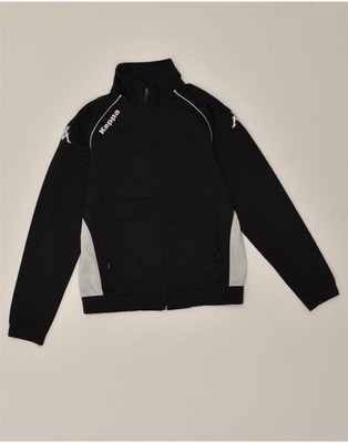 Kappa Jungen Grafik Trainingsanzug Oberteil Jacke 9-10 Jahre schwarz Colourblock BG29
