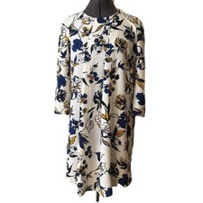 Mango MNG Suit Collection Floral Dress with Front Pleats Size 4