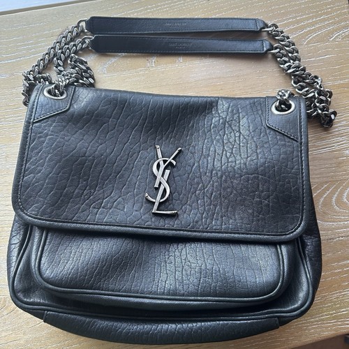 Saint Laurent Niki Mini Bag Black Leather Silver Hardware