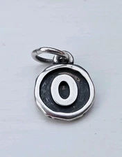 James Avery Sterling Silver 925 Retired Initial O In A Circle Charm uncut