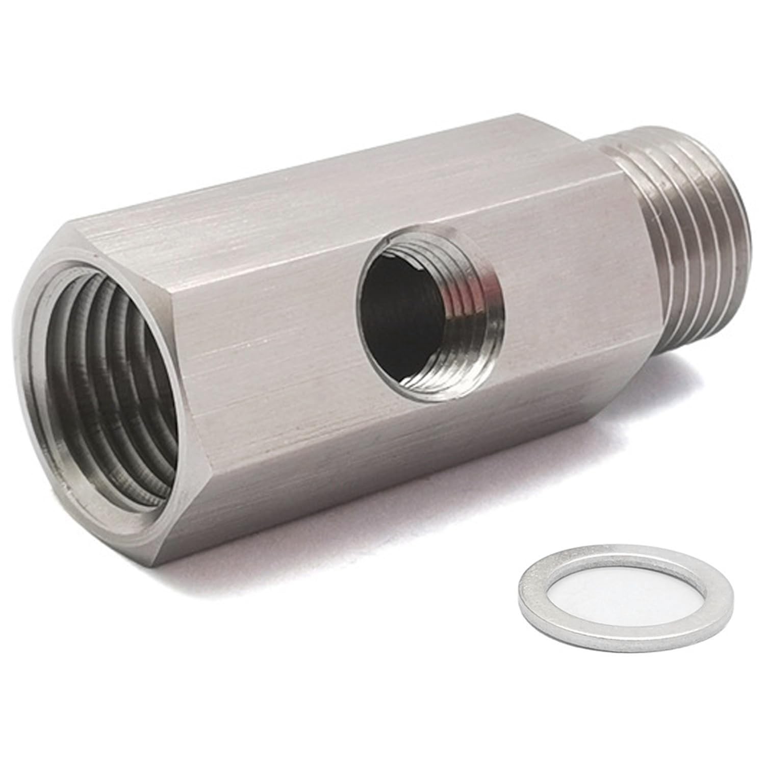 M16 1.5 to 1/8 NPT Tee Oil Pressure Sensor Adapter Stainless Steel for Turbo Fee