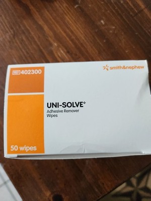 #402300 UNI-SOLVE Adhesive Remover Wipes 1 Box 50 Wipes per Box exp. 05-01-2028