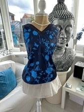 Image of Ted Baker Selaah camisole vest Navy & Turquoise Size 2