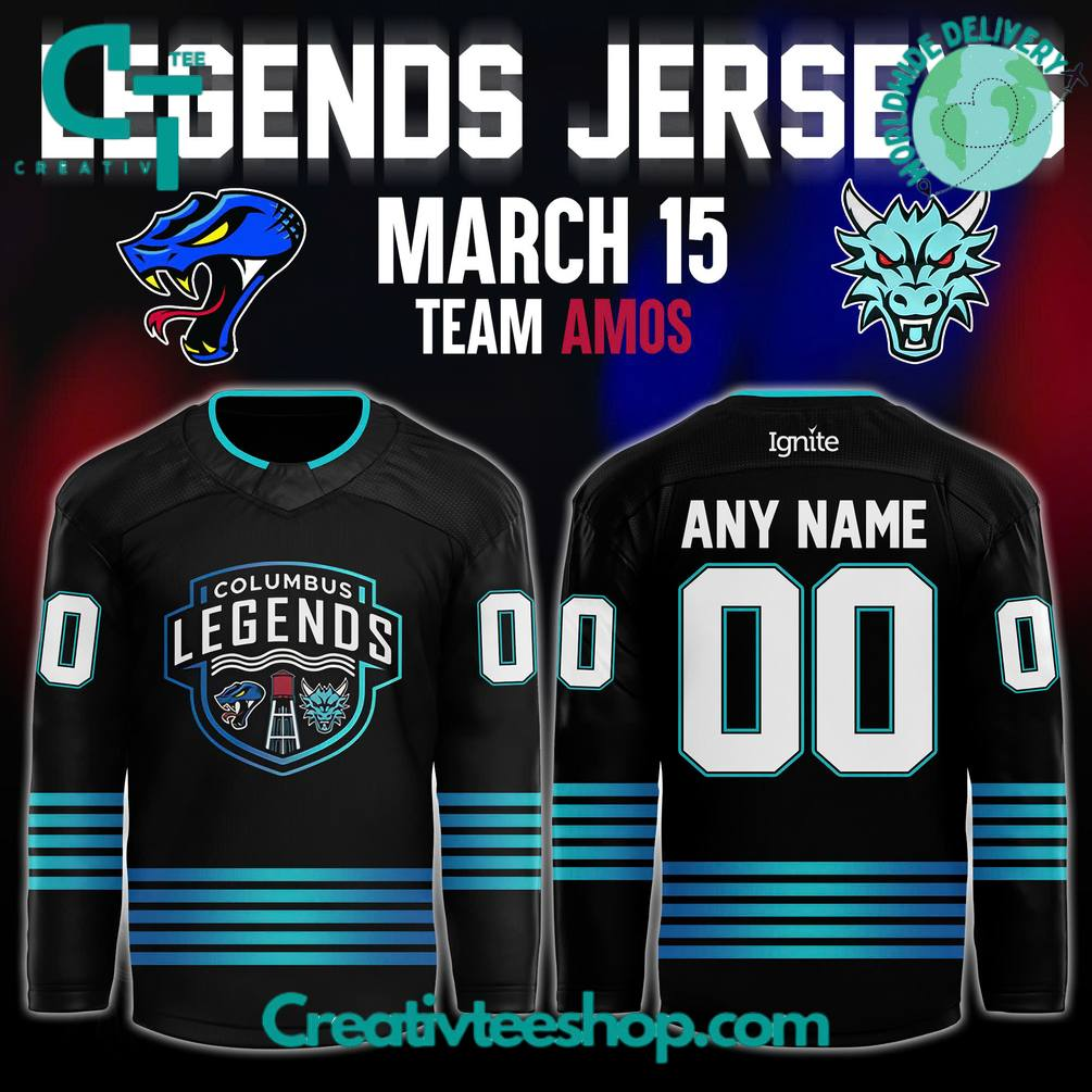 CUSTOM Columbu River Dragon Legend Night 2025 Hockey Jersey S-5XL