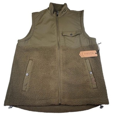 NWT Dakota Grizzly Vest Men's Large Cumberland Sherpa Gorpcore Full Zip Hiking