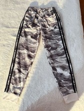Adidas Youth Camouflage Jogger Pants Size 10/12 White Black