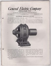 1914 GENERAL ELECTRIC POWER & MINING DEPT POLYPHASE INDUCTION MOTORS BULLETIN
