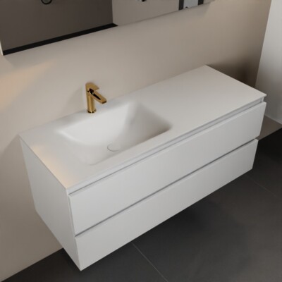 corian waschtisch set weiß aivy eco 120 cm weiß links mit hahnloch