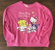 Hello Kitty And Friends Double Sided Crewneck Pink Sweatshirt Size XXL