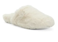 J/Slides Women s Faux Fur Slippers Slides Beige Size 8 New