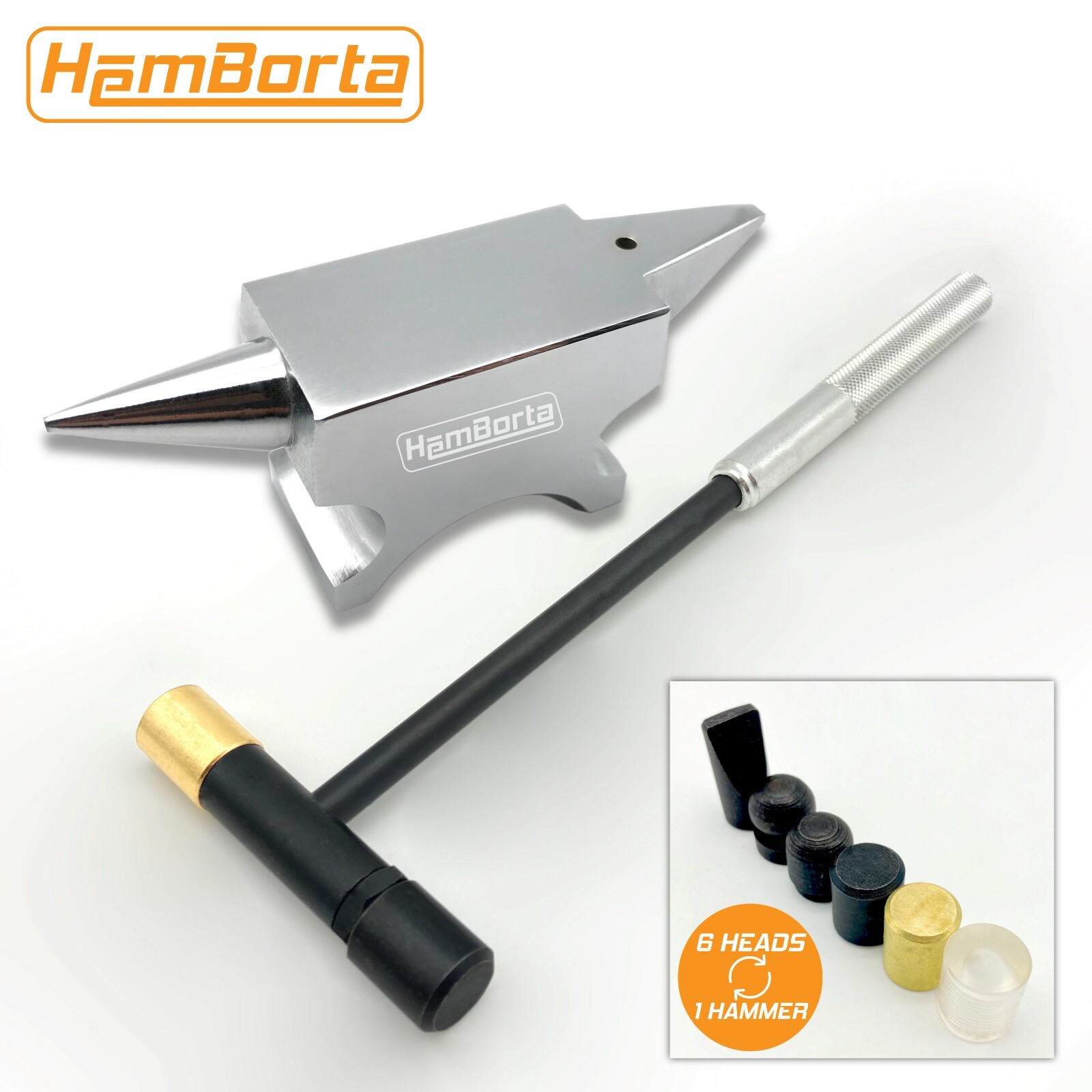 Jewellery Hammer & Mini Anvil Jewellers Craft Tool Set Soft, Brass