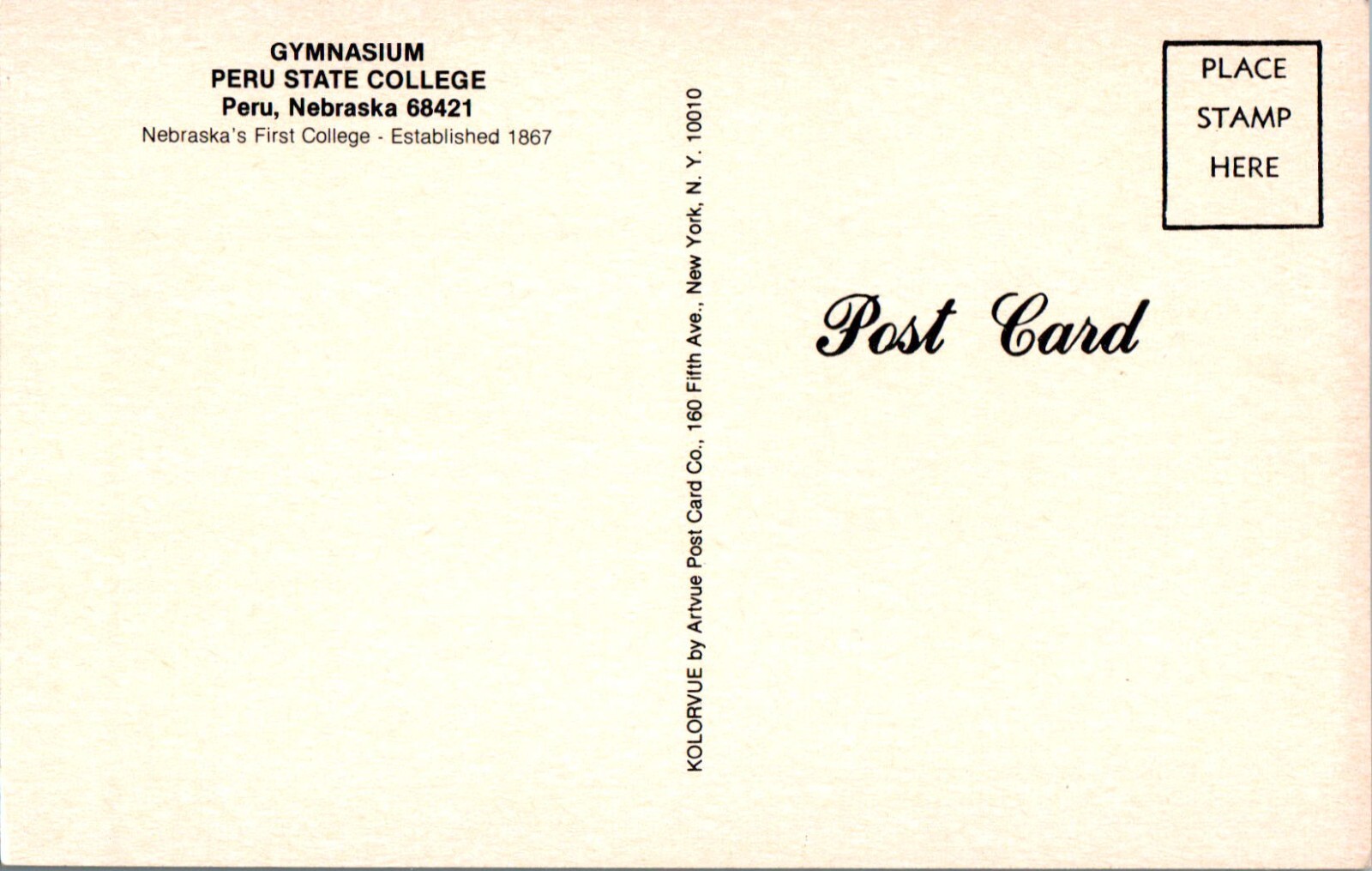 Gymnasium, Peru State College, Peru, Nebraska NE Postcard eBay