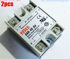 2Pcs 24V-380V 40A 250V SSR-40 Da Solid State Relay Module 3-32V Dc To Ac Ic N ha