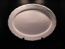 Everyday Gibson Grand Nobility Oval 14" Platter White With Scroll Rim