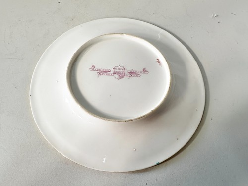 ANTIQUE MADE FOR SPIERS SON OXFORD W.RP.CO CRESTED GOLD RIM PLATE ARMORIAL 7.5" - Picture 4 of 7
