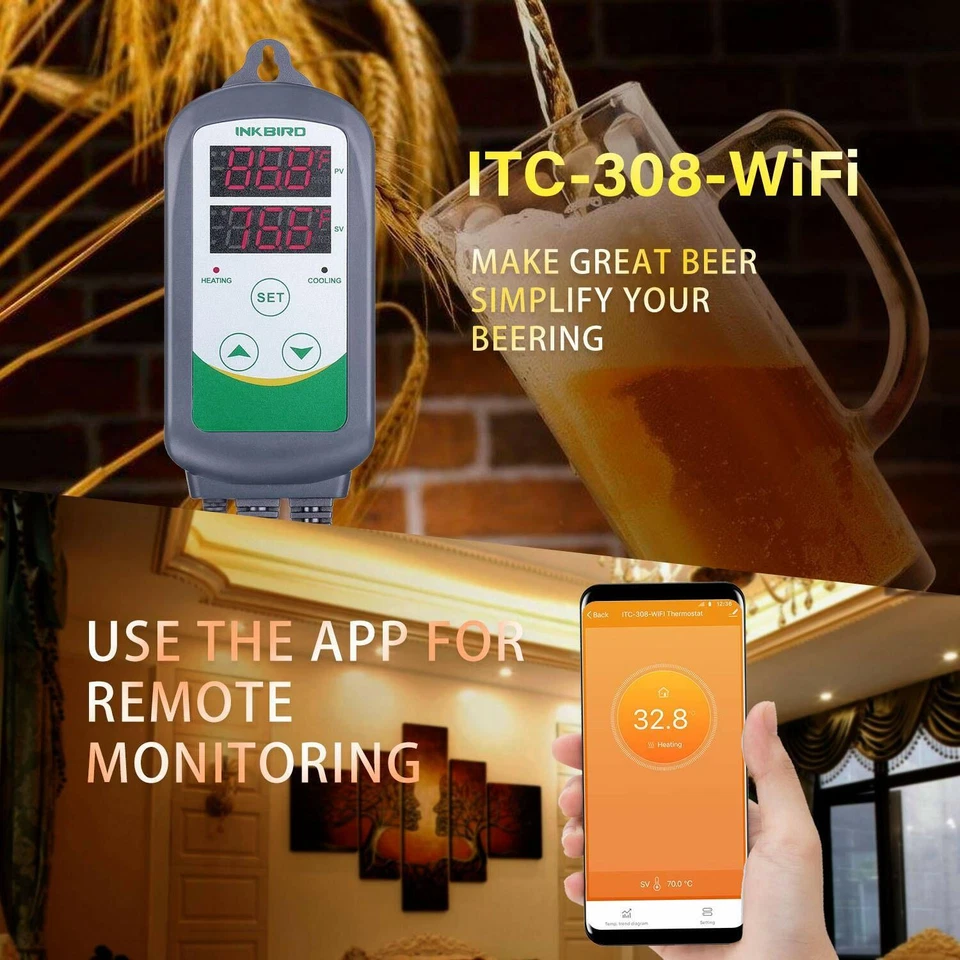 Inkbird Temperature Humidity Controller WiFi 2.4G Thermostat Outlets Humidistat - Image 3 of 4