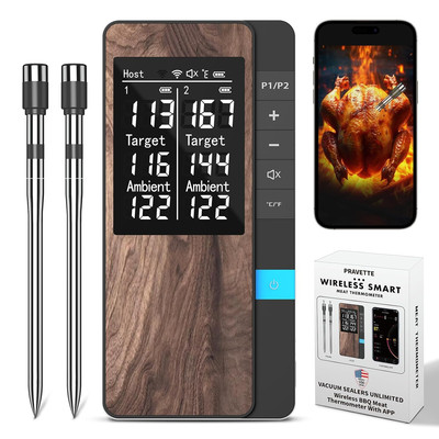 Wireless Meat Thermometer - Dual Probe, High Accuracy, Bluet., BBQ/Grill/Smoker
