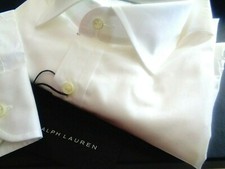 NEW WITH TAG RALPH LAUREN BLACK LABEL COTTON DRESS SHIRT HANDMADE IN ITALY  SALE