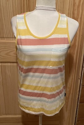 Patagonia Mainstay Tank Top Striped Organic Cotton Blend Size Small ~ EUC