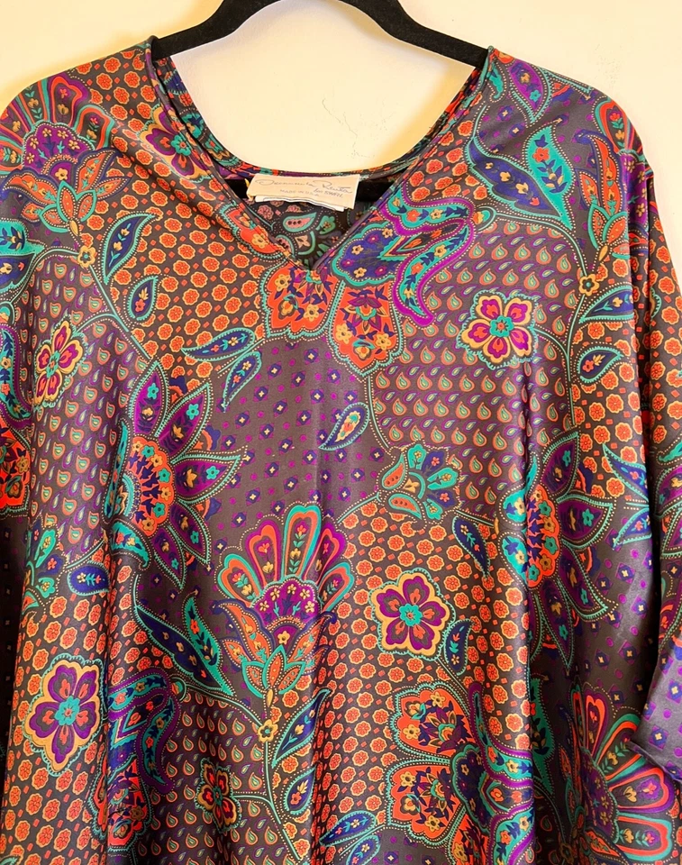 Caftán vintage años 60 Oscar De La Renta remolino MuuMuu XX838 Foto 3 de 4