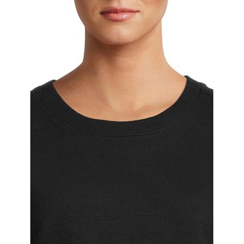 Time and Tru Women's Blouson Sleeve Sweatshirt Black X-Large (16-18) - Picture 4 of 4