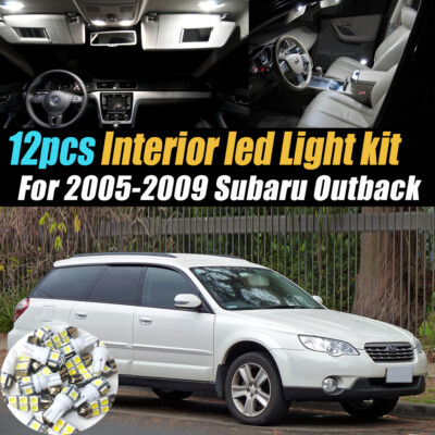 12Pc Super White Car Interior LED Light Bulb Kit for 2005-2009 Subaru Outback