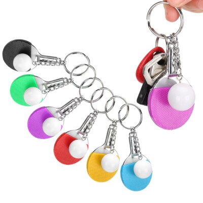 6Pcs Mini Tischtennisschläger Schlüsselanhänger PingPong Schläger Schlüsselkett