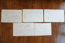 c1840s Strasbourg & Basle Railway Station Plans Drawing x4 Brees & Direx