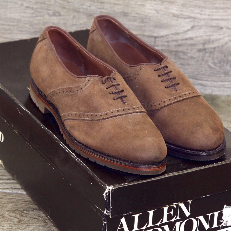 * NIB * $295 Allen Edmonds BARNARD Women's 6 B Oak Nubuck Suede *new Cedar Trees