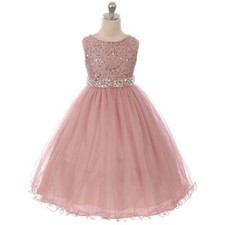 MAUVE Size 8 Flower Girl Sequin Dress Birthday Wedding Recital Formal Prom Party