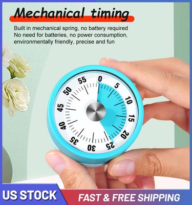 60-Minute Visual Timer Mechanical Countdown Timer Alarm Magnetic Kitchen Cooking