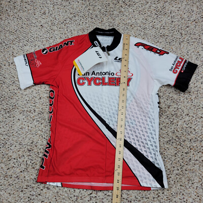 Maillot de cyclisme pour femme Louis Garneau à rayures vert olive et noir avec demi-fermeture éclair Manches courtes Logos Patch logo réfléchissant Petite / Petite - France