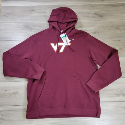 Virginia Tech Hoodie Men's XL Burgundy Pullover Nike New