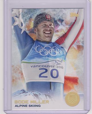 SUPER RARE 2014 TOPPS OLYMPIC BODE MILLER GOLD RAINBOW CARD #64 ~ ALPINE SKIING