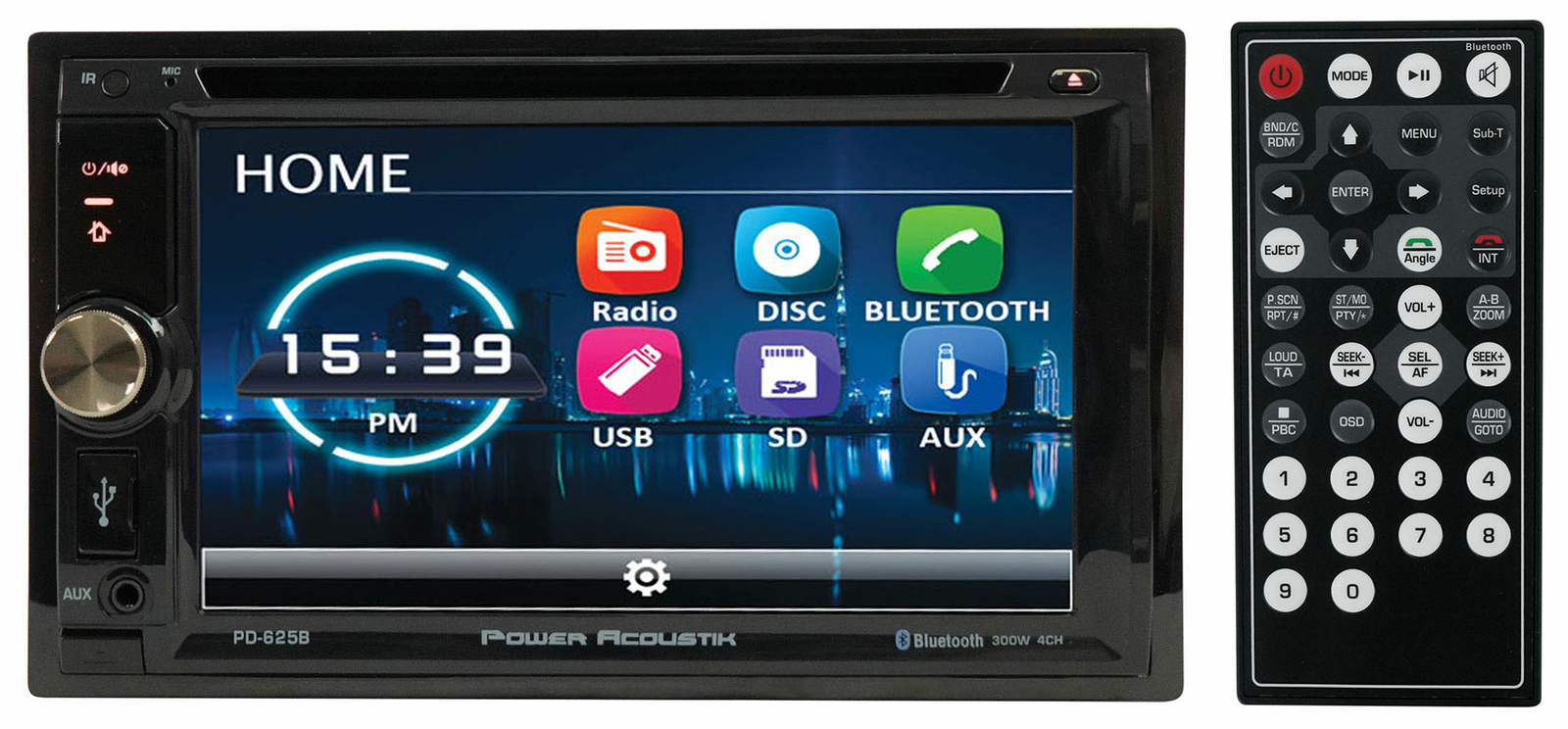 Автомобильный монитор Power Acoustik PD-625B 62 DVD CD ресивер с Bluetooth USB AUX 11190₽