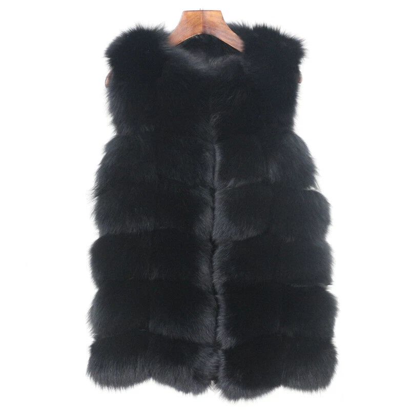 New Fox Fur Vest Women Real Fur Waistcoat Gilet Coats Warm Jackets Waistcoats - Image 4 of 4