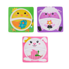 Kids Easter Spring Divided Compartment Melamine Plate/Dish 2 Sections