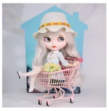 12" Blythe doll Nude Joint Body fresh Hair carved dudu lips white skin makeup