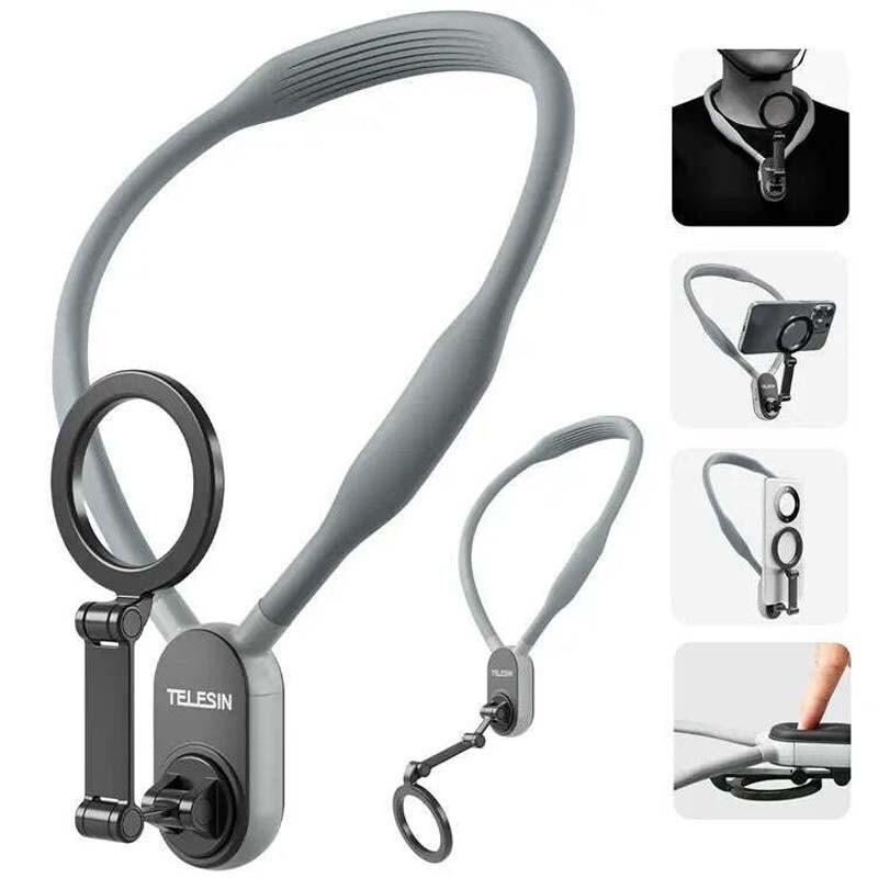 TELESIN Magnetic Neck Mount Quick Release Holder for iPhone HUAWEI SAMSUNG Phone