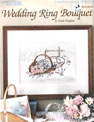 Leisure Arts #493 Paula Vaughn Book 7   Chart  ''Wedding Ring Bouquet''
