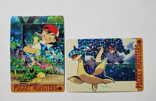 Pocket Monsters Caterpie #10 Lapras #18 Holo Prisma Vending Sticker - Bild 1 von 2