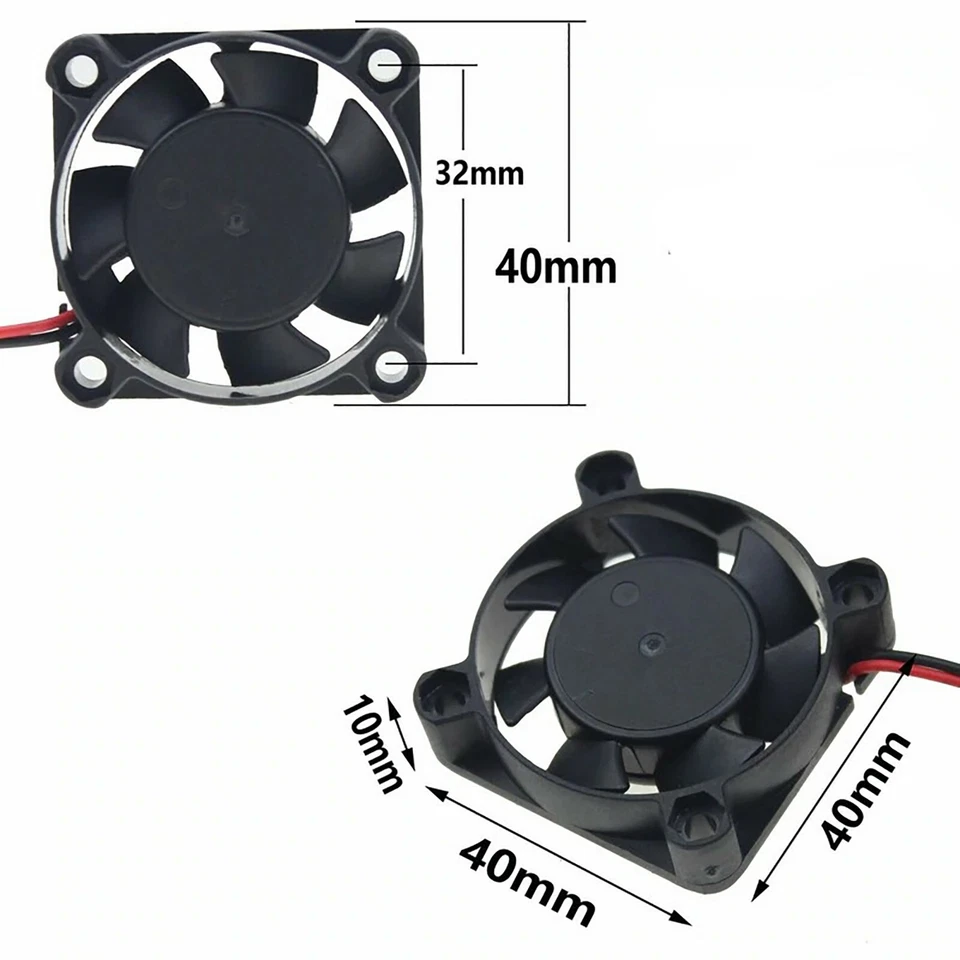Small PC cooling  fan 40mm 5V 2 pin DUPONT connector with screws - Image 2 of 4
