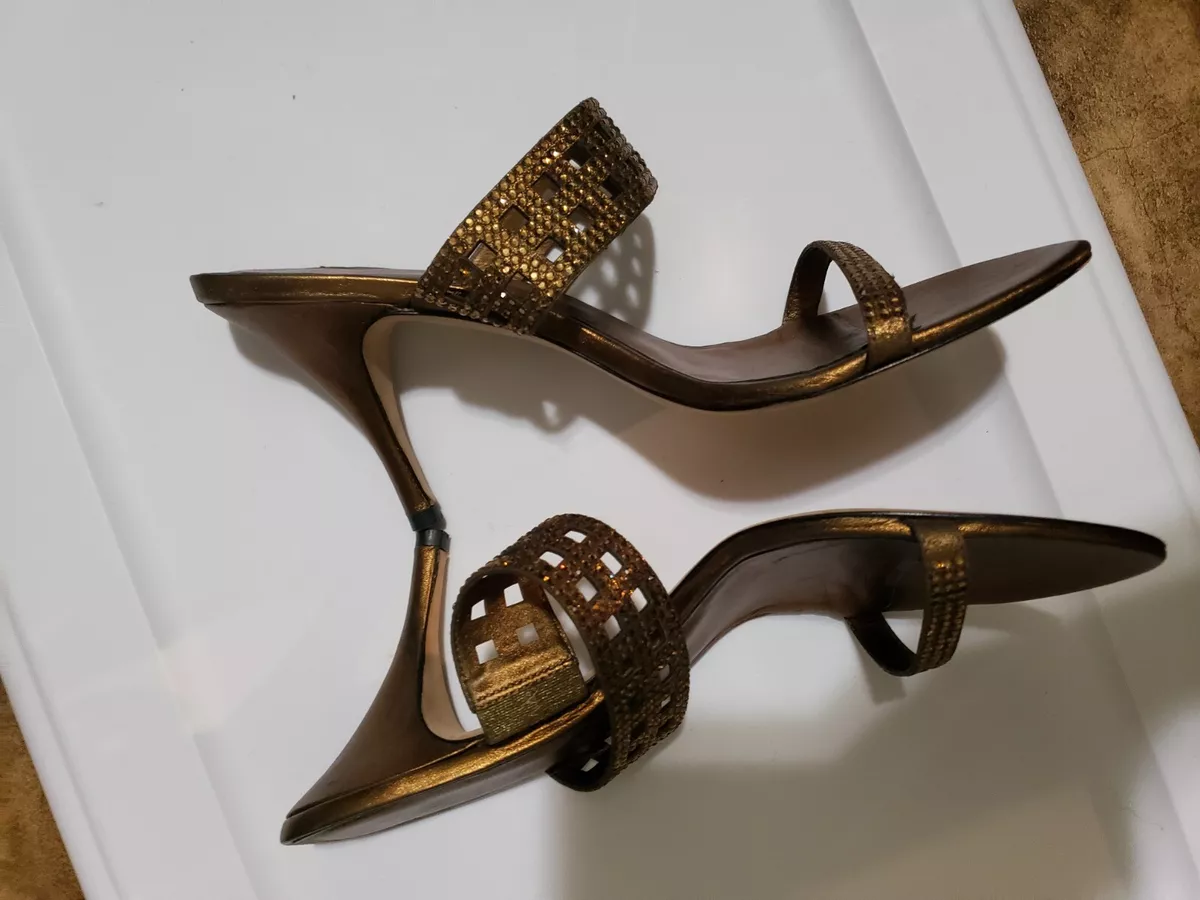 Pelle bronze high heels size 12 preowned