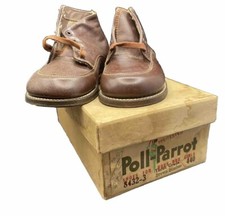 Vintage Poll-Parrot Brown Leather Shoes For Boys And Girls In Original Box Cute 