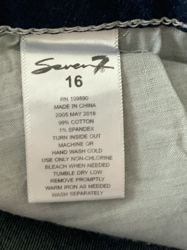 NEW | Seven 7 | GIRLS Size 16 | Ankle Skinny Dark Wash Straight Leg Jeans NWT - Picture 5 of 7