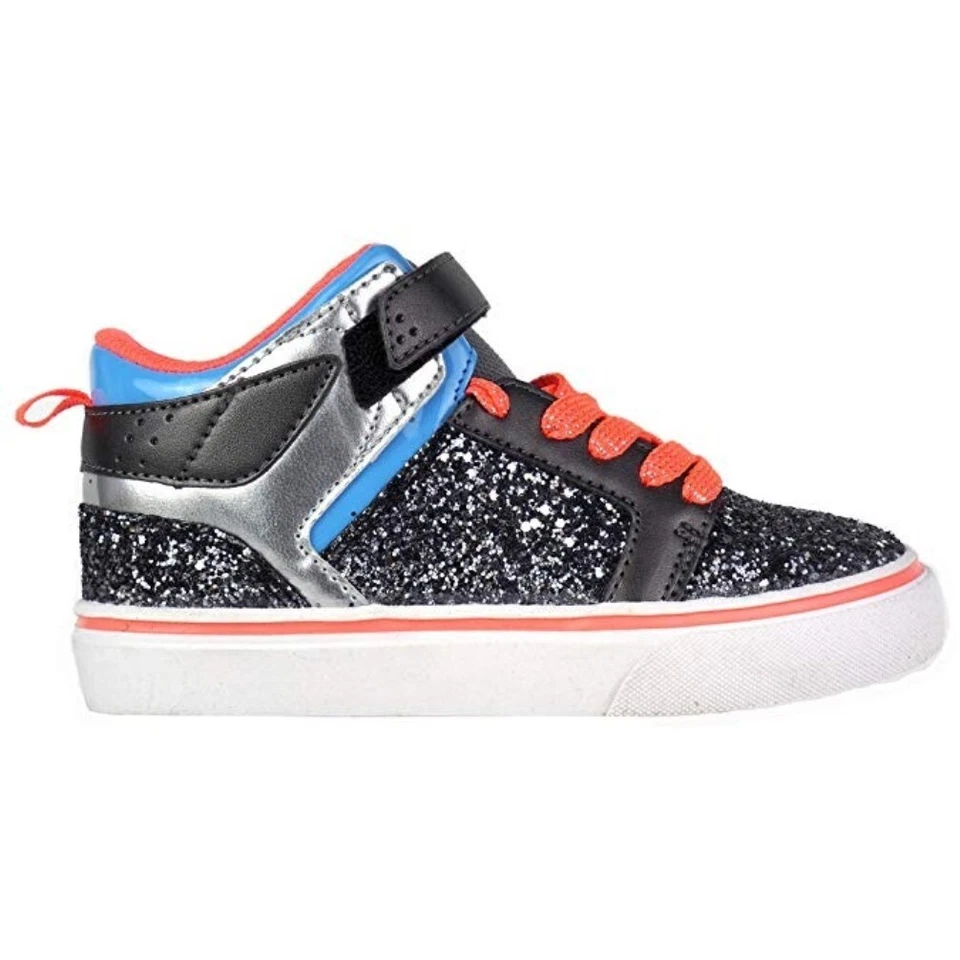 NUEVAS Tenis Ocean Pacific Jóvenes Niñas 3 Niños Negro Brillo Azul Naranja Blanco OP Foto 3 de 4